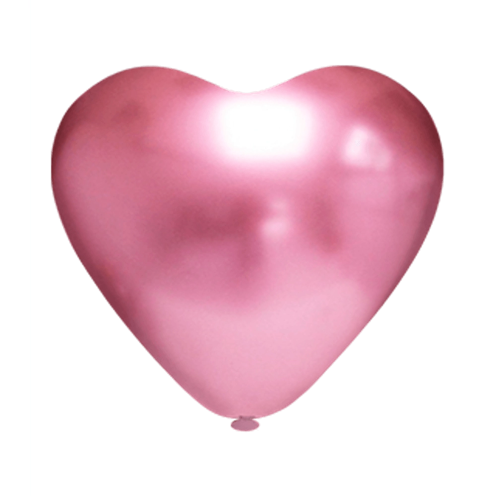 Balao Platino Coracao Rosa 10 Pic Pic