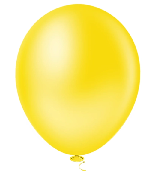 Balao Liso Redondo 16 Amarelo 12un