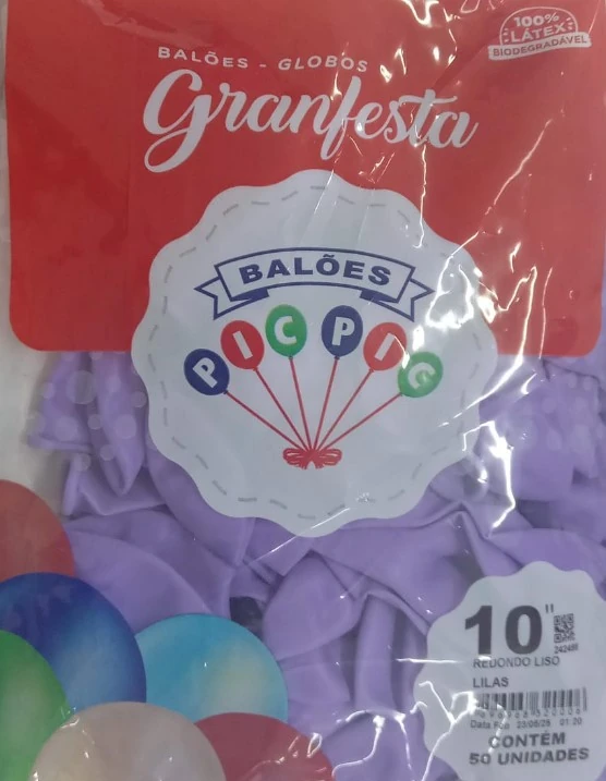 Balao Gf Red N10 Lilas Liso C/50 Und Pic Pic