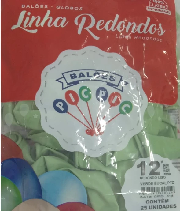 Balao Red Liso N12 Verde Eucalipto C/25 Und Pic Pic