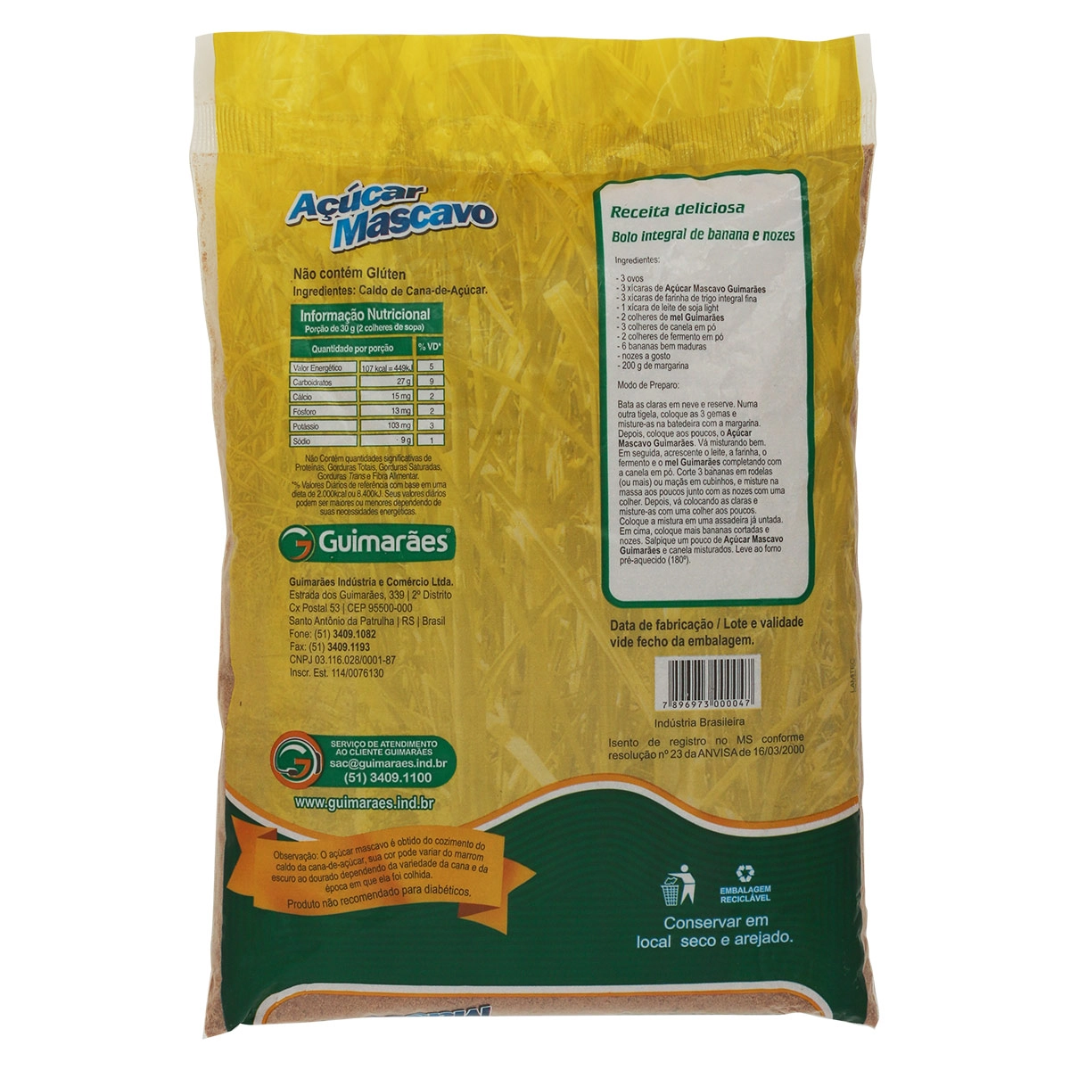 Acucar Guimaraes 1kg Mascavo