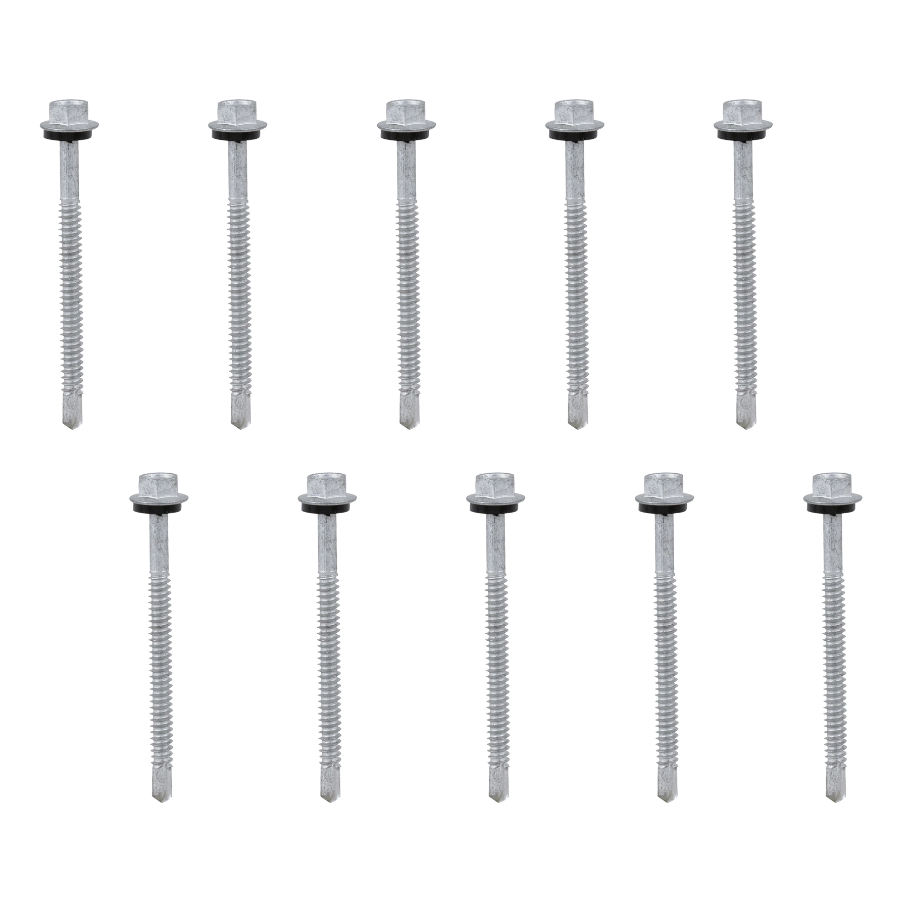 Parafuso para Fixação de Telhas PVC 2 1/2 em Aço 10 Unidades Precon