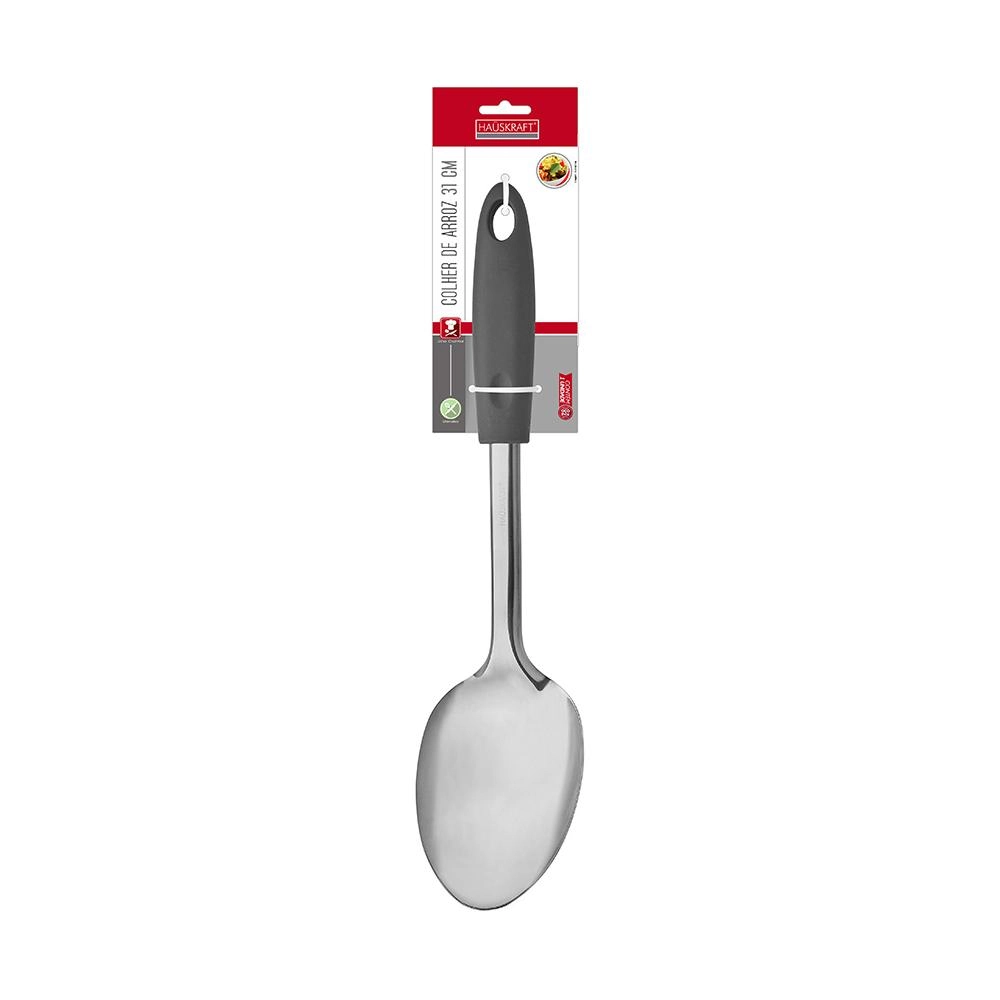Colher De Arroz Inox 31 cm Cinza Hauskraft