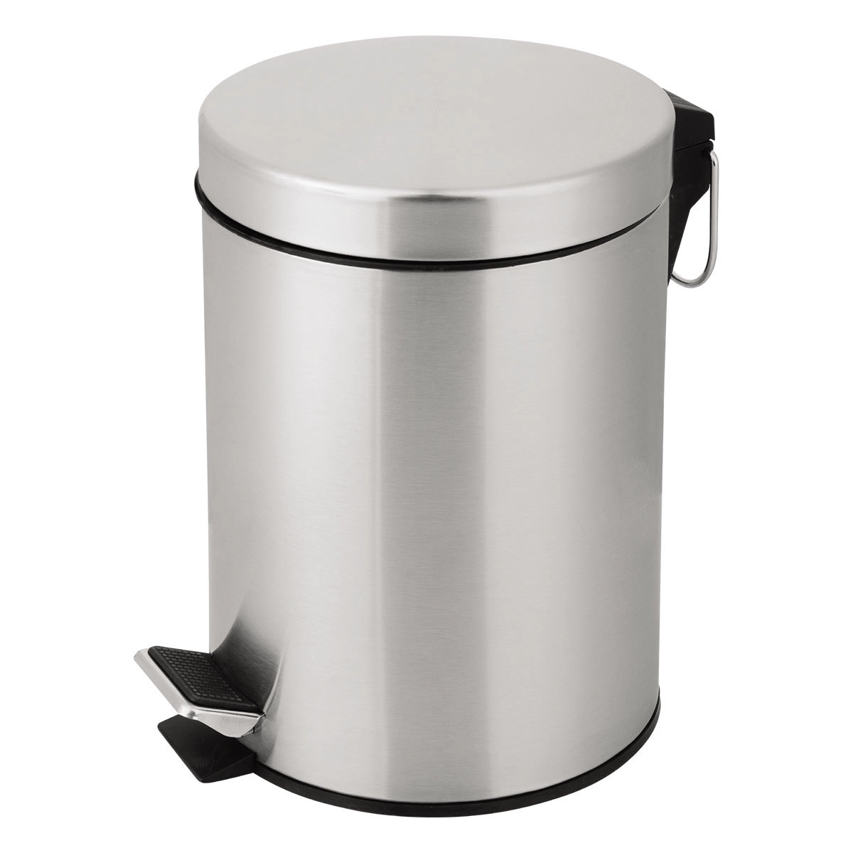 Lixeira de Inox Redonda com Pedal e Balde Interno Removível de Plástico 5L