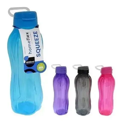 Garrafa Squeeze 1,6 Litros Água Rosa Academia Gigante Alça - Rosa