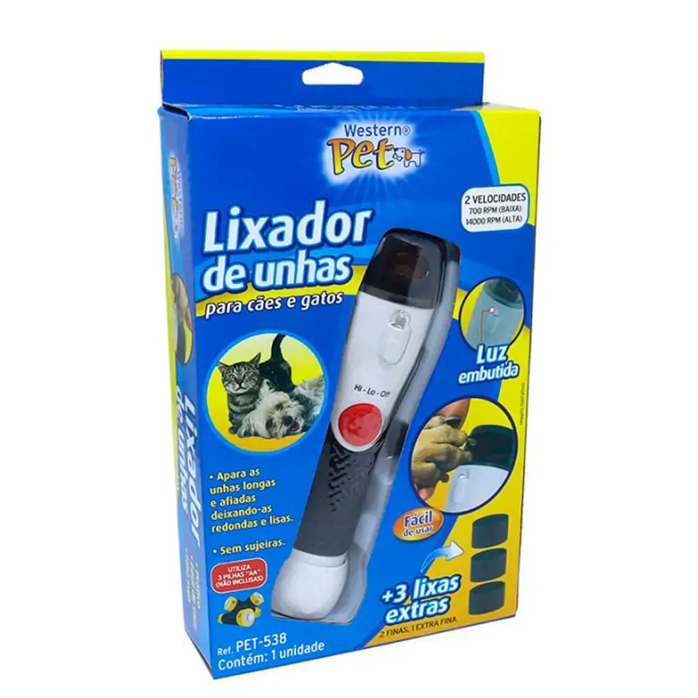 LIXADOR DE UNHAS ELÉTRICO PARA CÃES E GATOS WESTERN PET-538