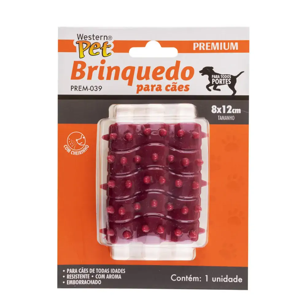 Mordedor Maciço com Aroma para Cães Osso Torcido Costela Western Pet Premium 5,6cm x 12cm