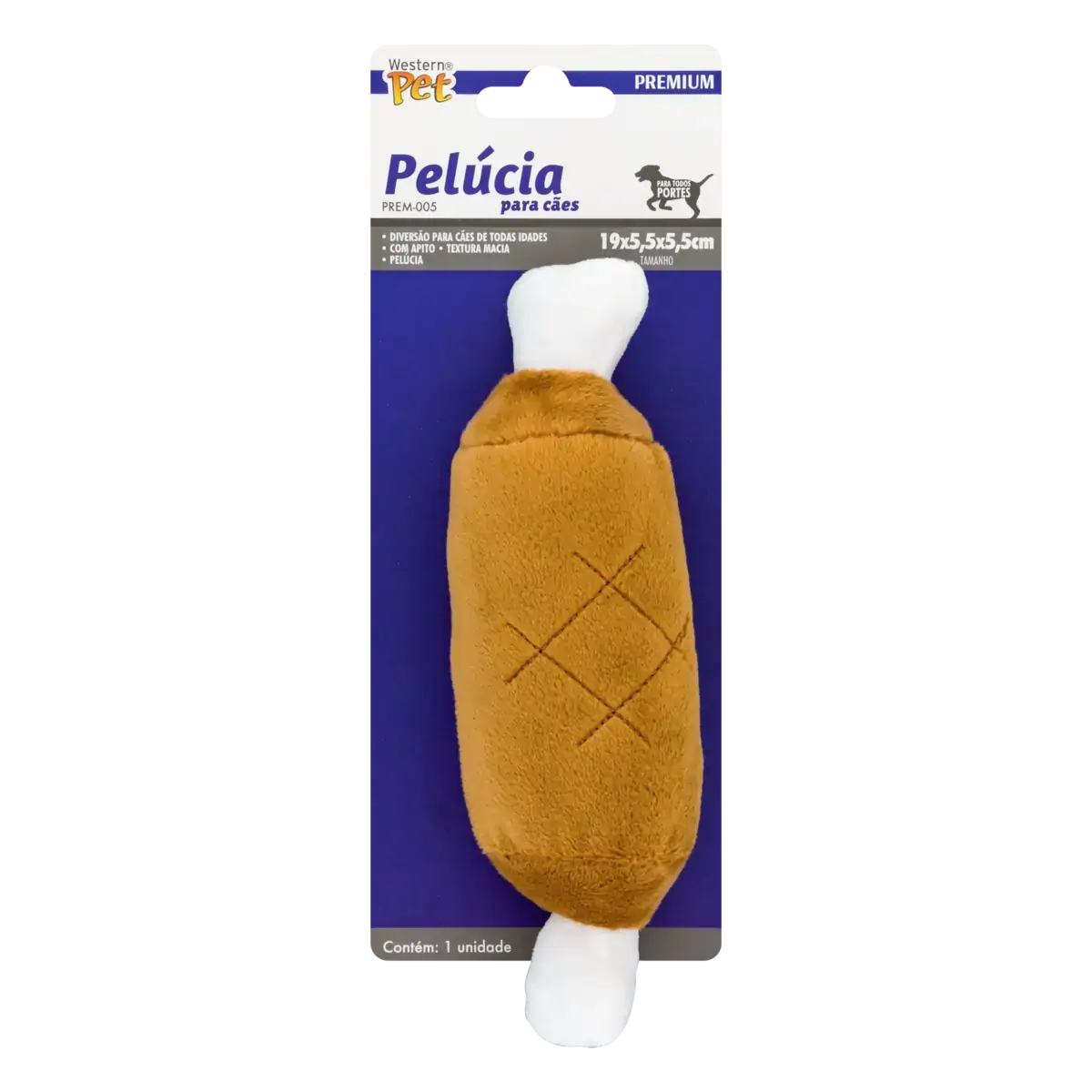 Brinquedo com Aroma para Cães Coxa Pelúcia Western Pet Premium 19cm x 5,5cm x 5,5cm