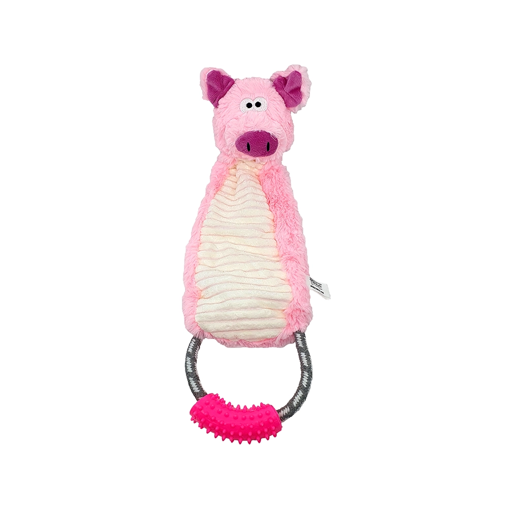 Brinquedo De Pelucia Western Pet Com Puxador Porco