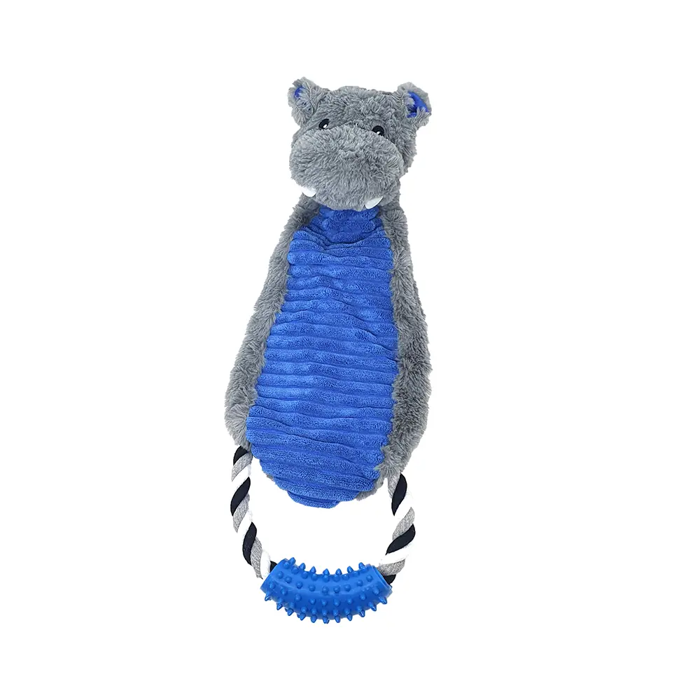Brinquedo De Pelucia Western Pet Com Puxador Hipopotamo
