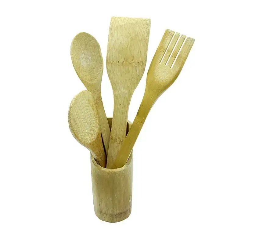 Utensílios De Bambu com Suporte Western Home