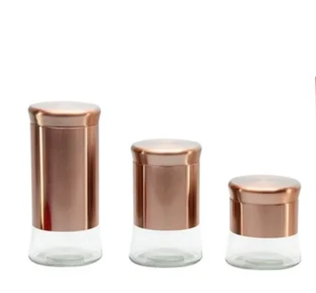 Pote Hermético Rose 3 Peças Hauskraft