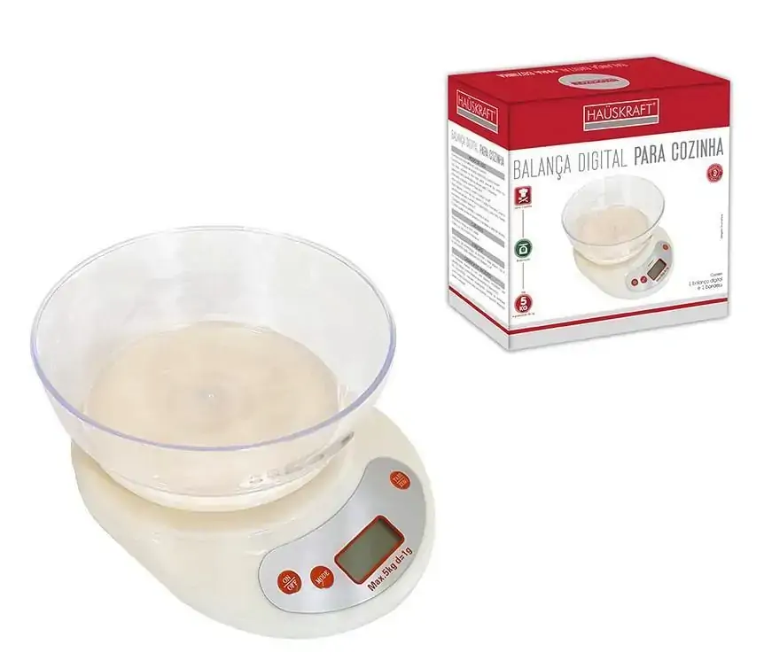 BALANCA DIGITAL PARA COZINHA 5KG COM POTE WESTERN BLCA-002