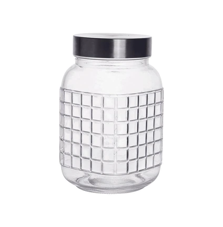 Pote Vidro Quadriculado 1,5L Hauskraft