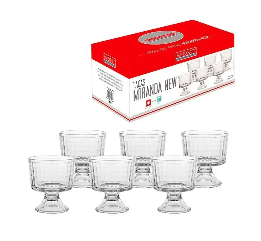 Jogo de Taças P/ Sobremesa Com 6 Pecas Miranda New 290ml - Premium
