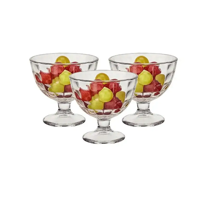 Jogo de Taças 3 Pecas p/ Sobremesa Candice Dots 300ml - Premium