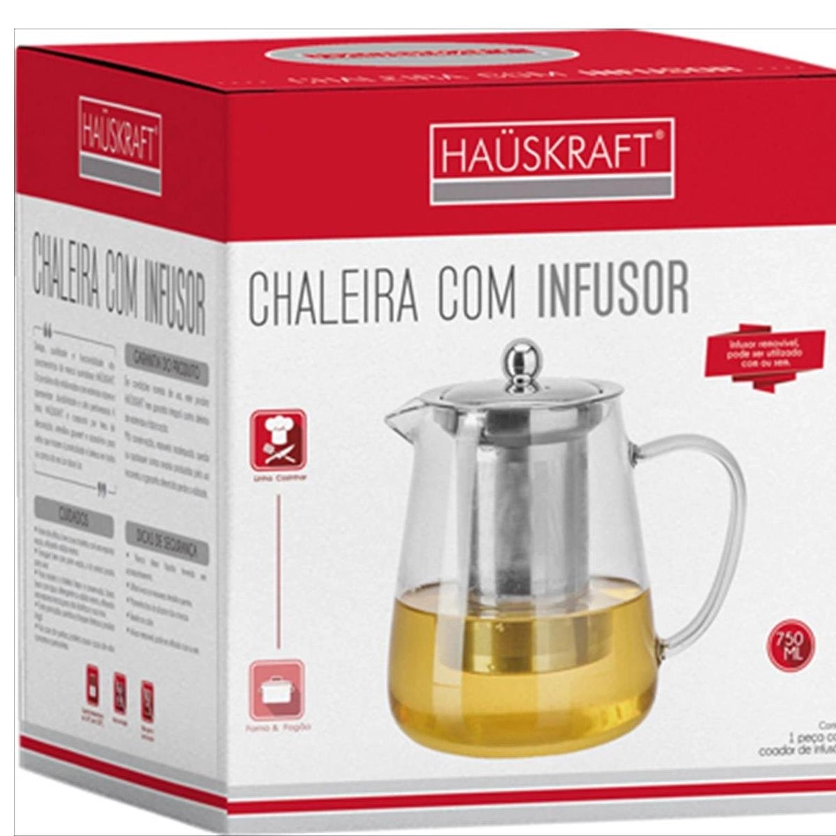 Bule Chá Vidro com Infusor Boro 750ml