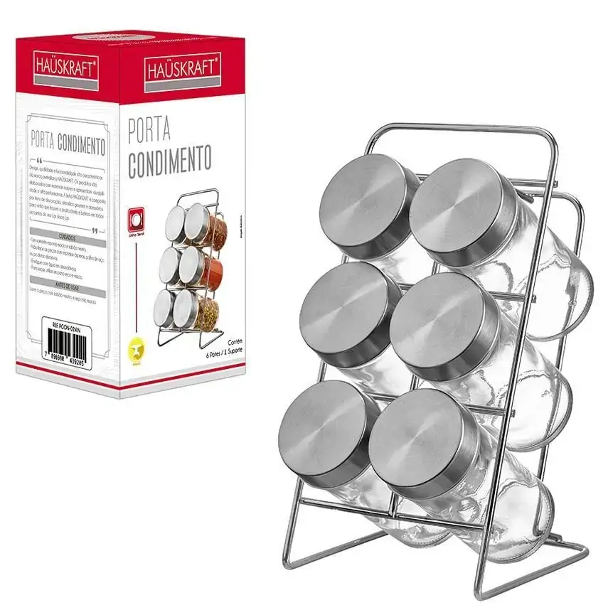 Porta-Condimento 6 Peças Inox Hauskraft