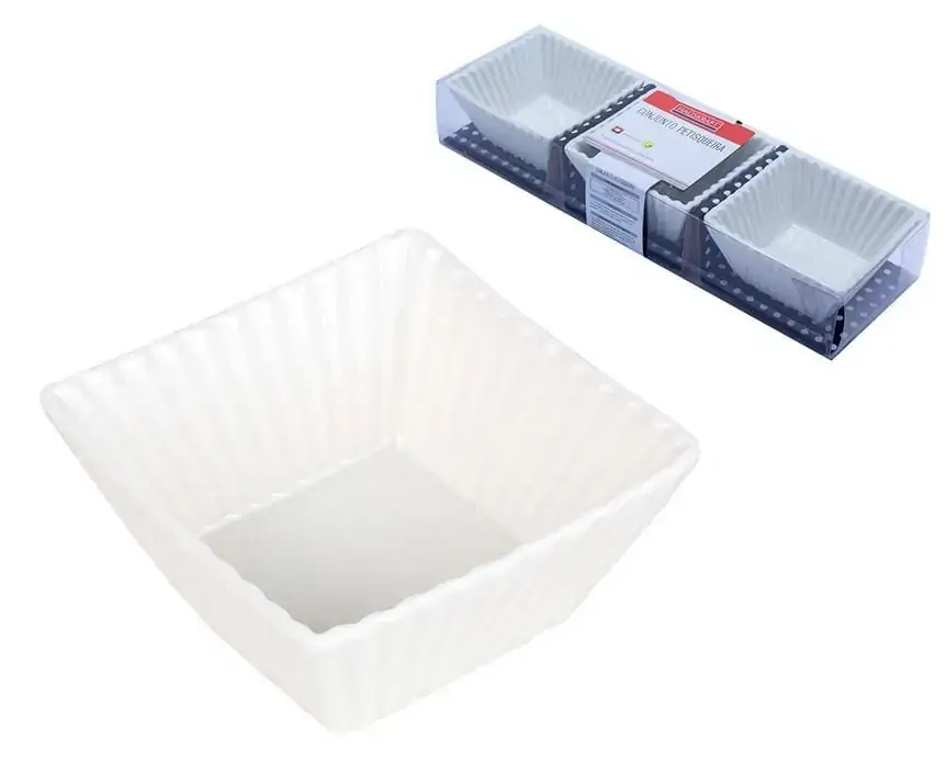 Conjunto Petisqueira Quad Porcel 9cm 3 Peças 140ml