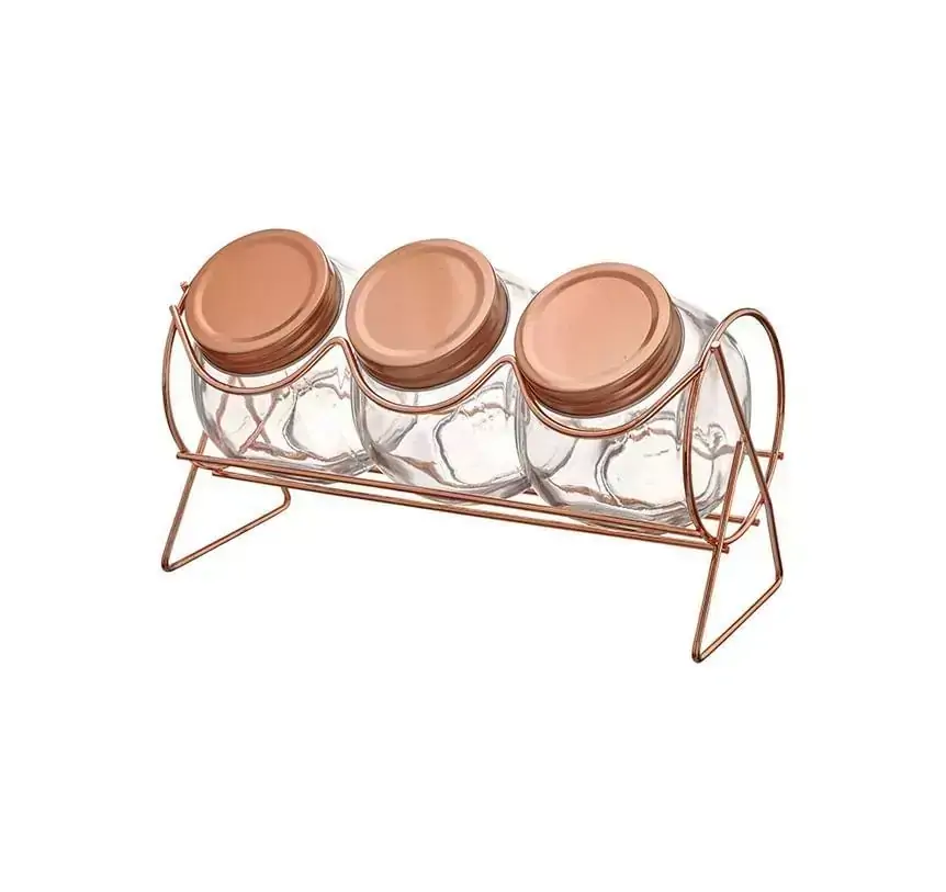 Porta-Condimento com Suporte 3 Peças Rose Hauskraft