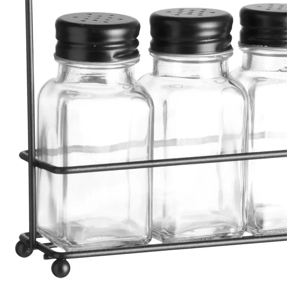 Porta-Condimento com Suporte 3 Peças Preto Hauskraft