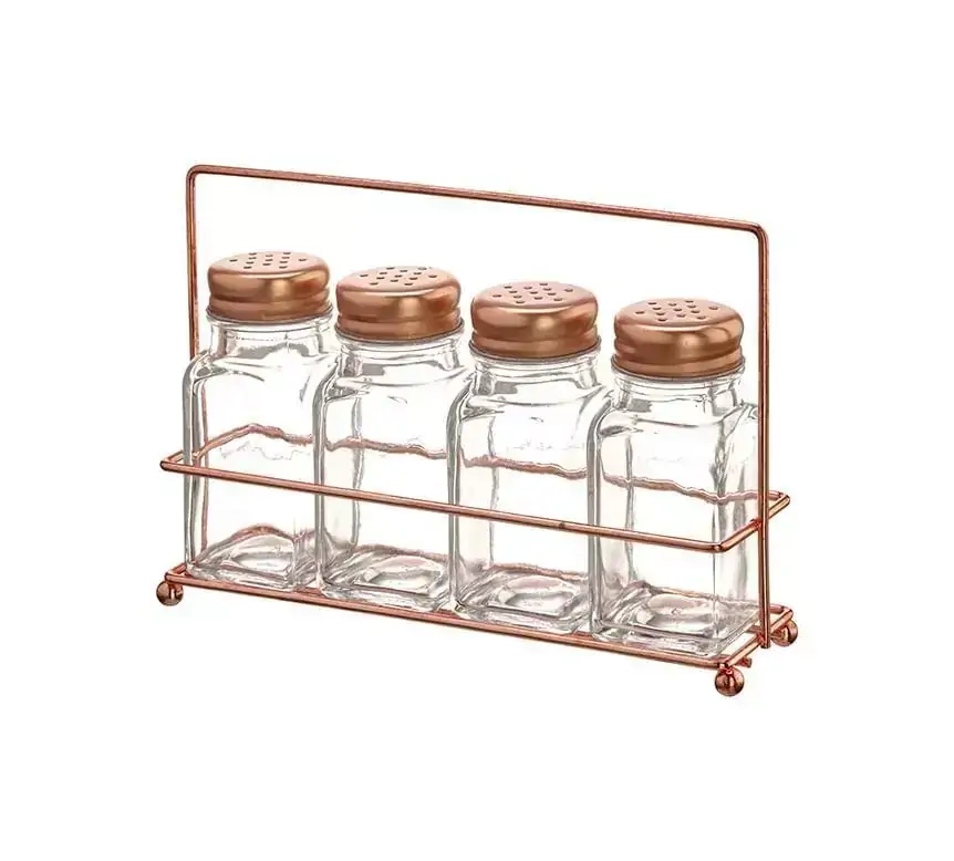 Porta-Condimento com Suporte 5 Peças Rose Hauskraft