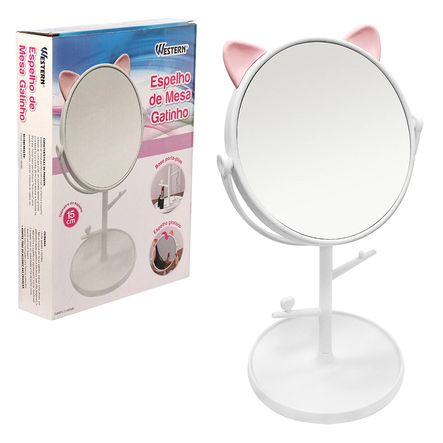 Espelho Mesa Gatinho Red 15cm Esp 15 Etilux