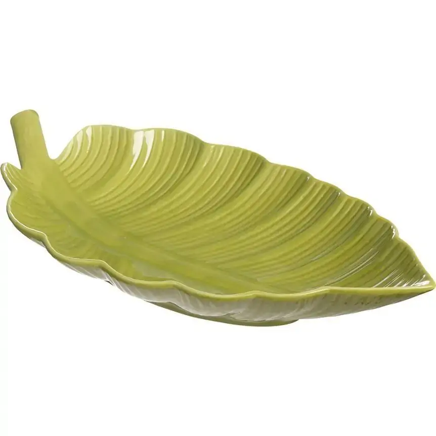 Folha Decor Procelana 34,5 cm Verde Hauskraft