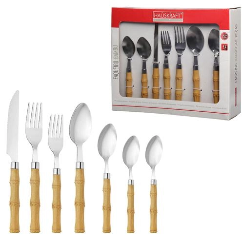 Faqueiro Bambu 42 Peças Hauskraft