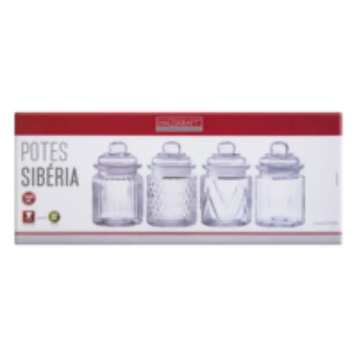 Jogo Pote Vidro Sibéria 300ml Haüskraft Cozinhar 4 Unidades