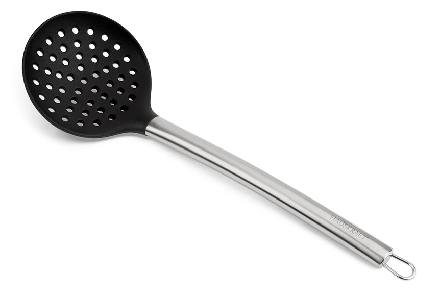 Escumadeira Inox Silicone 34 cm Preto Hauskraft