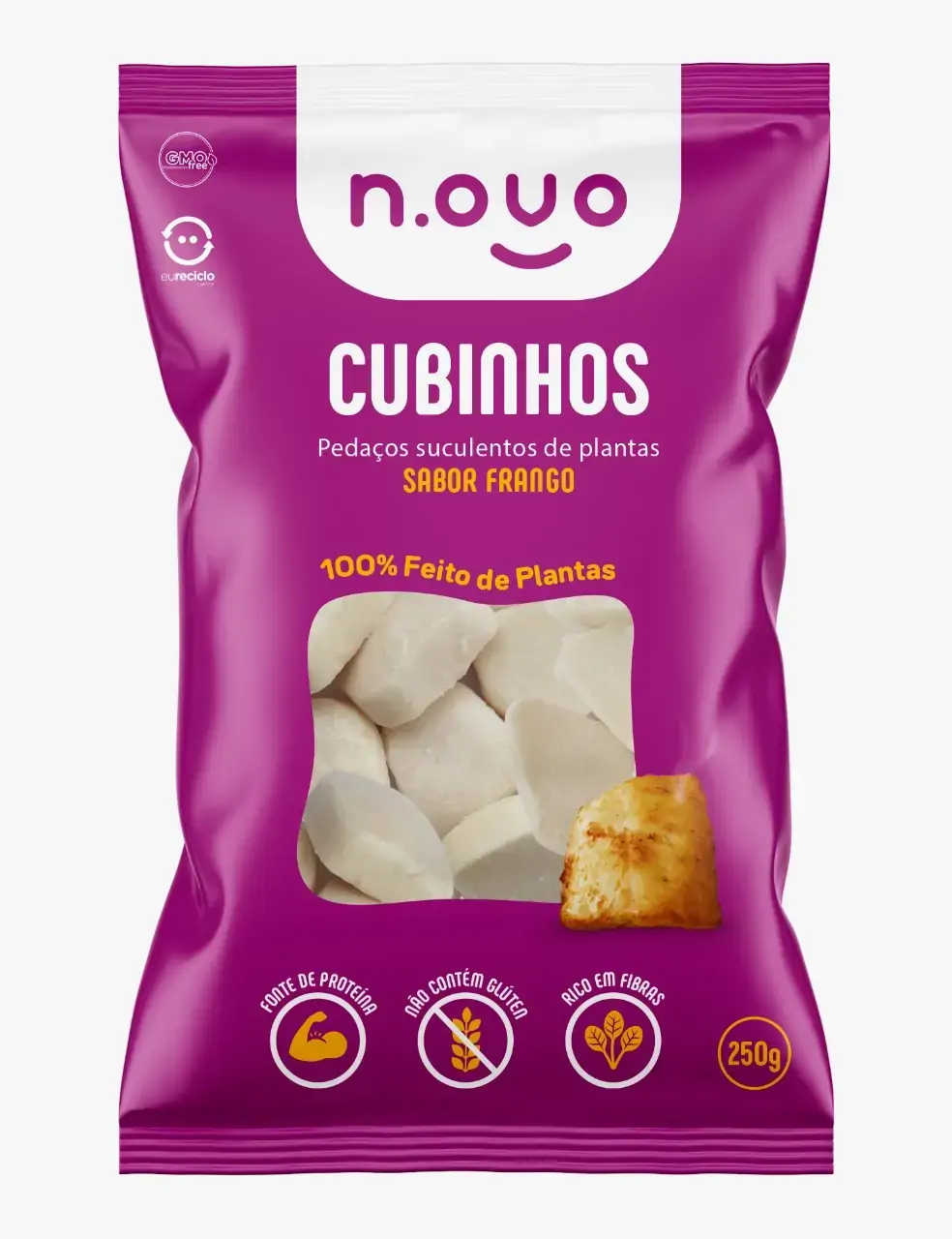 Cubinho Vegetal Frango N.ovo Pacote 250g