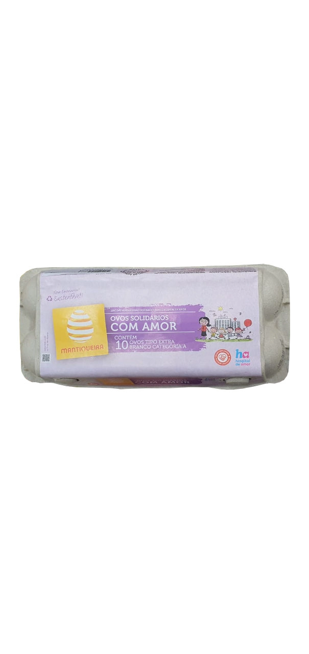 Ovos Mantiqueira Grande Branco Solidarios C/10un