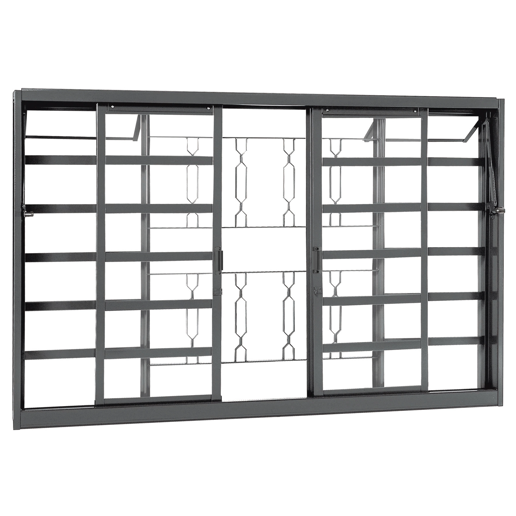 Janela de Aço de Correr 4 Folhas 100x150cm com Grade Belfort Sasazaki