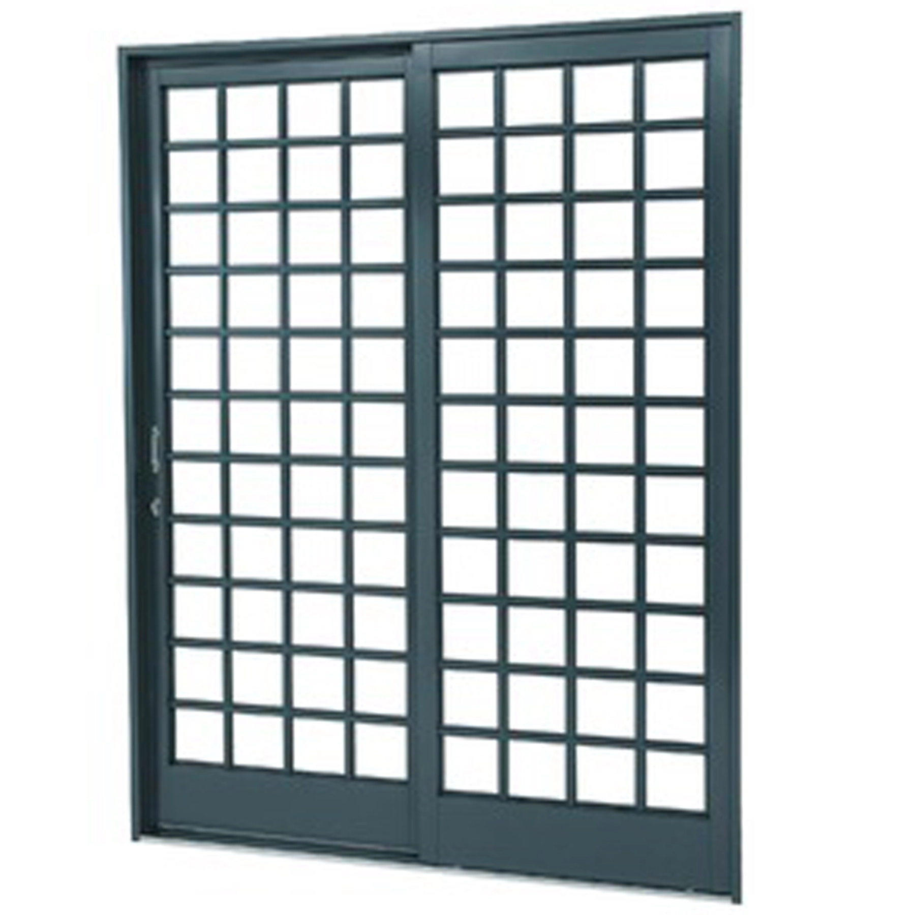 Porta Balcão de Correr Lisa Aço Cinza Lado Direito Linha Belfort 2,17x1,60m Sasazaki