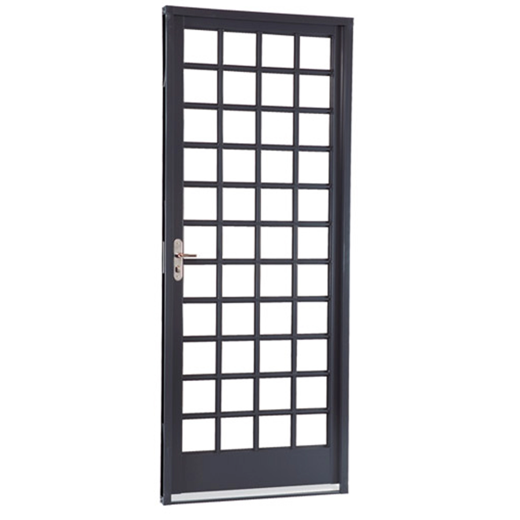 Porta Montada de Giro Lisa Aço Cinza Lado Direito Linha Belfort 2,17x0,87m Sasazaki