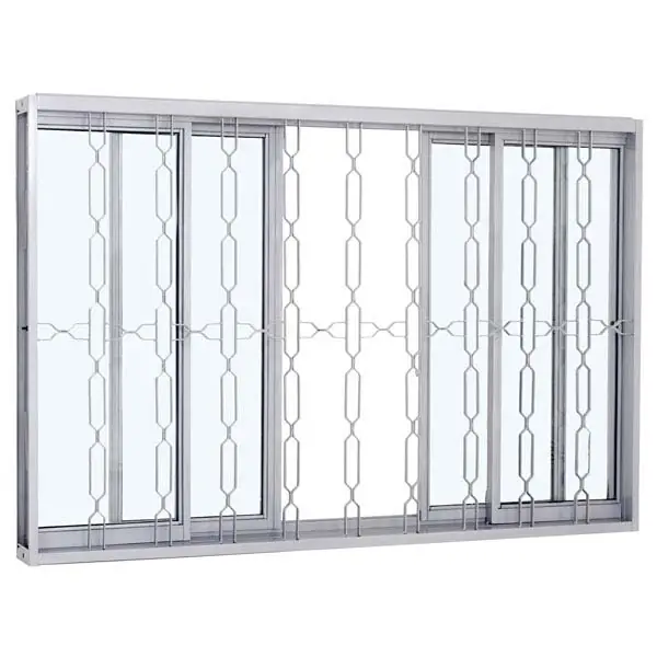 Janela de Aço de Correr 4 Folhas 100x120cm com Grade Prátika Sasazaki Branca