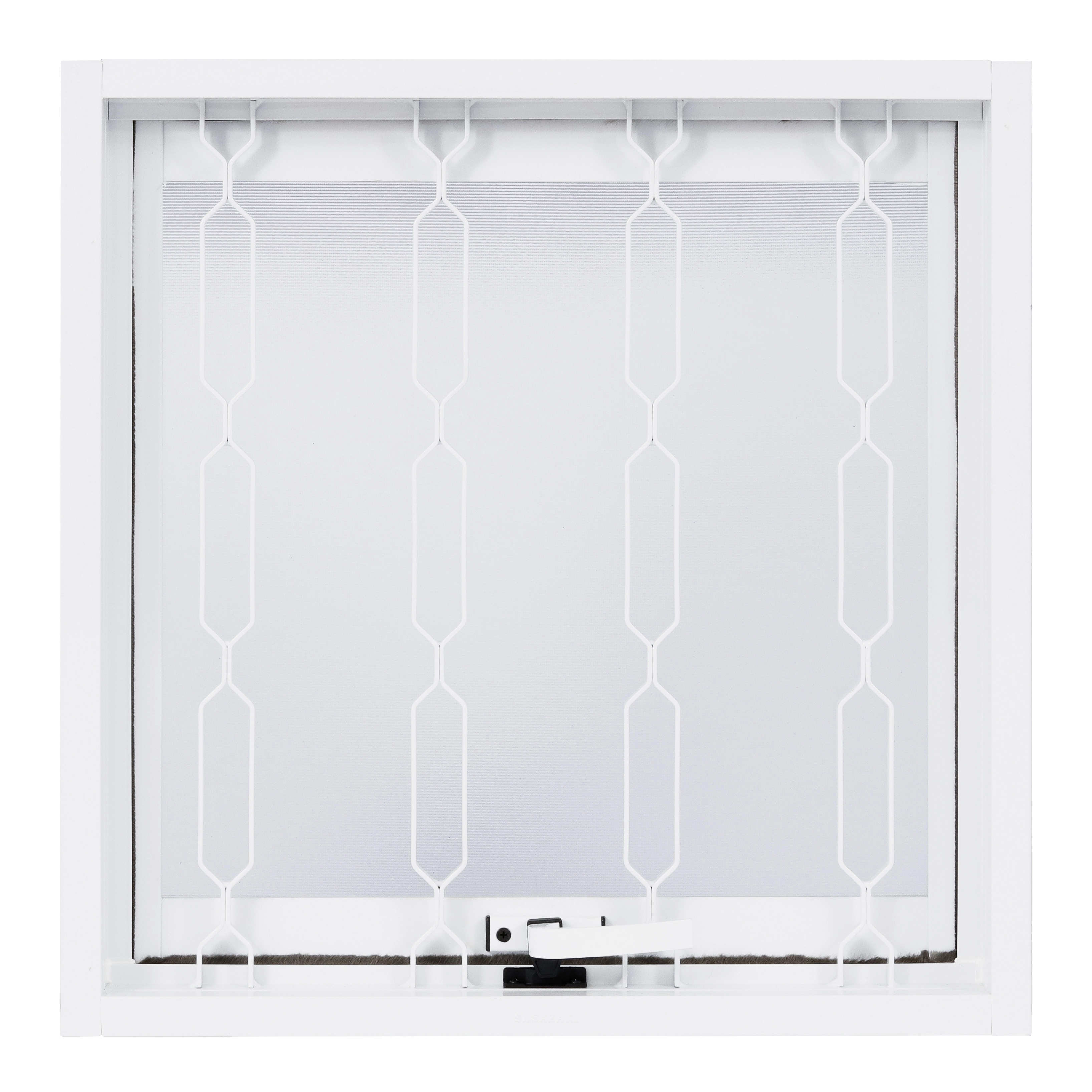Janela de Aço Maxim-ar 60x60cm com Grade e Vidro Mini Boreal Prátika Sasazaki Branca