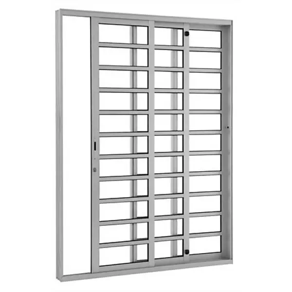 Porta de Correr 3 Folhas Alumínio Branco 2,16x2,00m Lado Direito Sasazaki