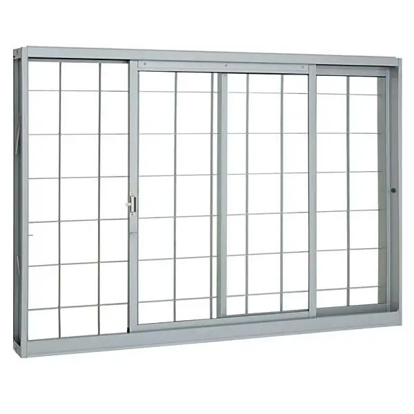 Janela de Aço de Correr 2 Folhas 100x120cm com Grade Prátika Sasazaki Branca