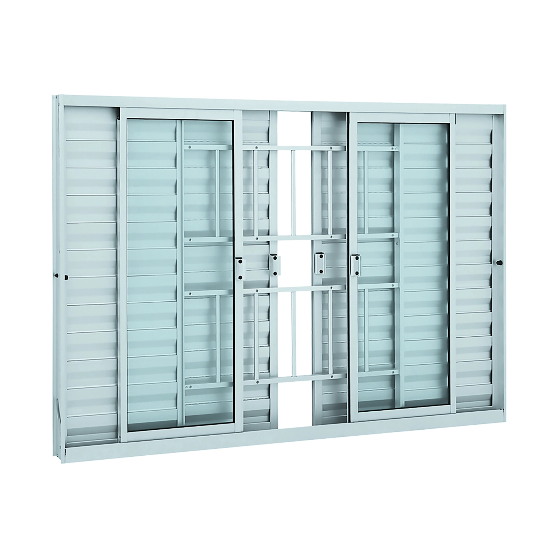 Janela de Alumínio Veneziana 6 Folhas 100x150cm com Grade Alumifit Sasazaki Branca