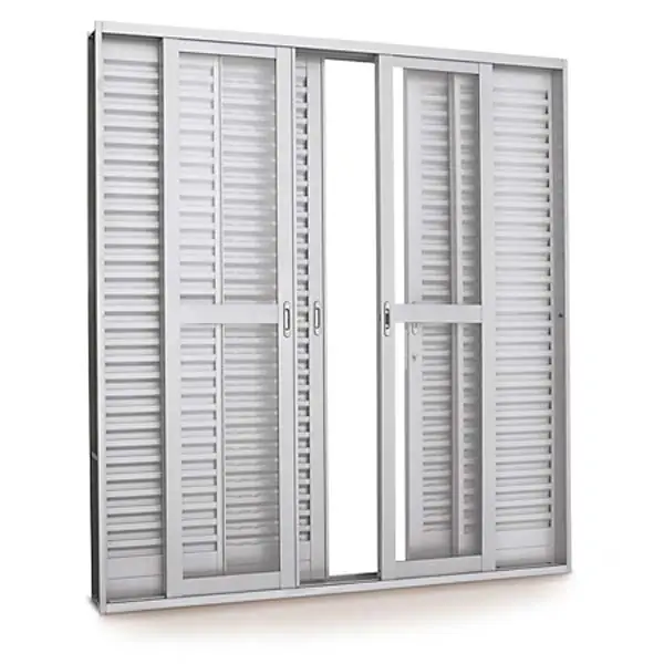 Porta Balcão de Correr 6 Folhas Aço Branco 2,17x2,00m Linha Prátika Sasazaki