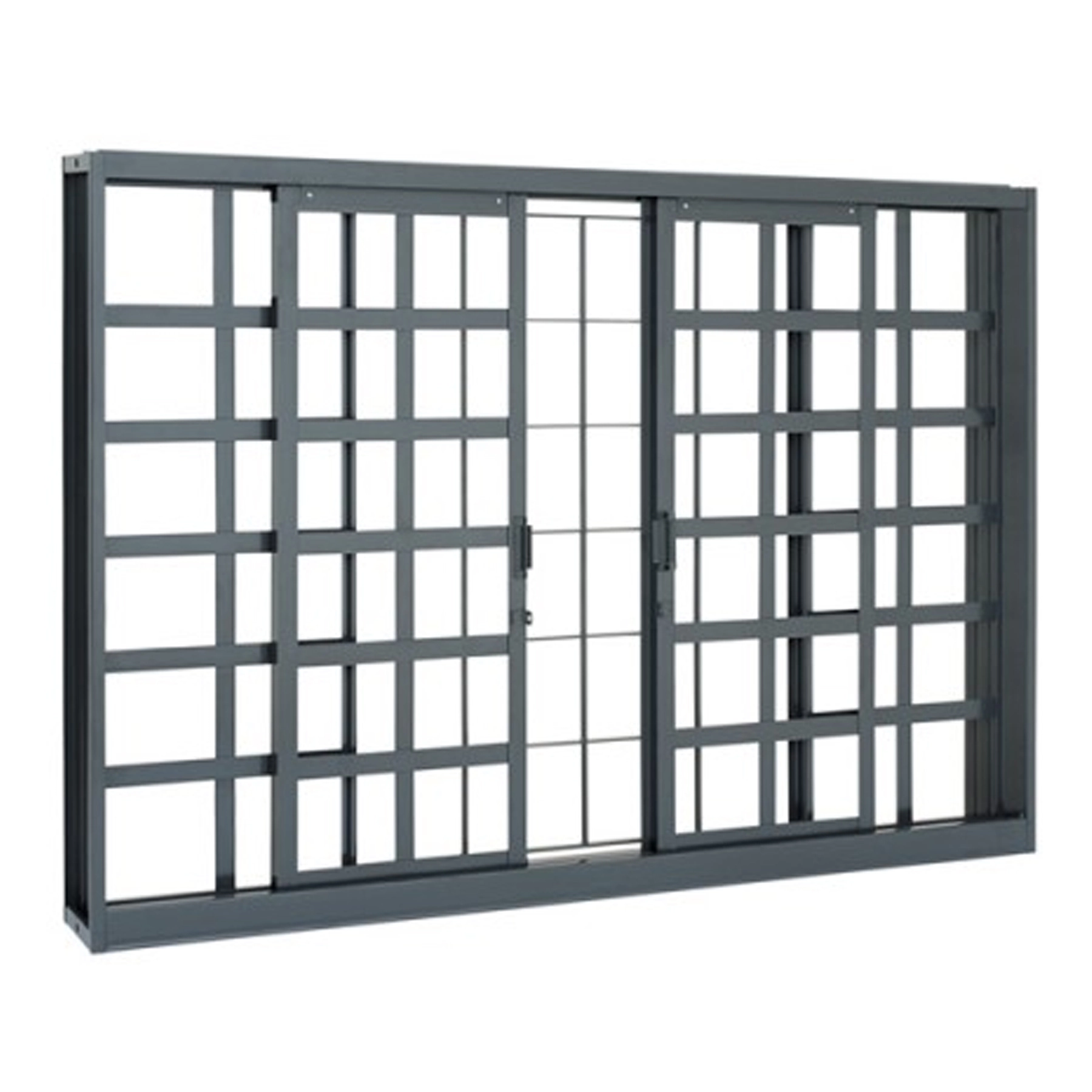 Janela de Aço de Correr 4 Folhas 100x200cm com Grade Belfort Sasazaki