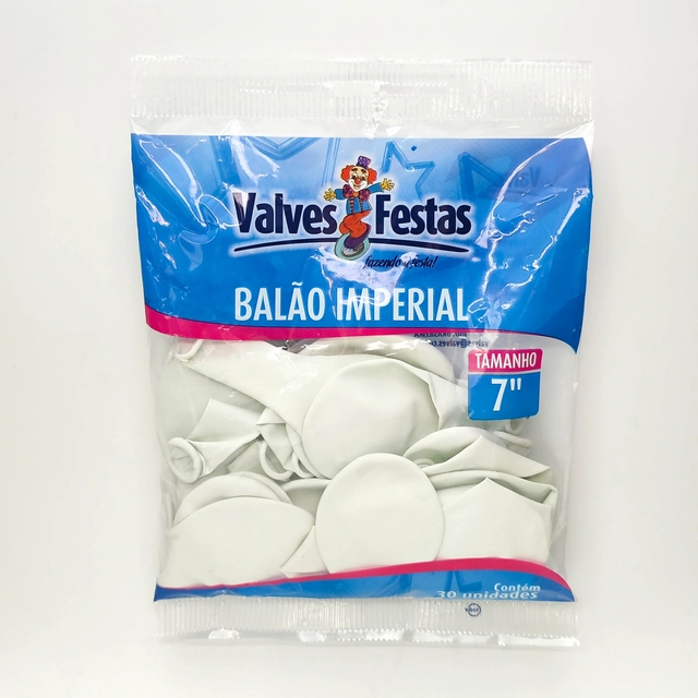 Balão Imperial Valves Festas Branco 7 Contém 30 Unidades