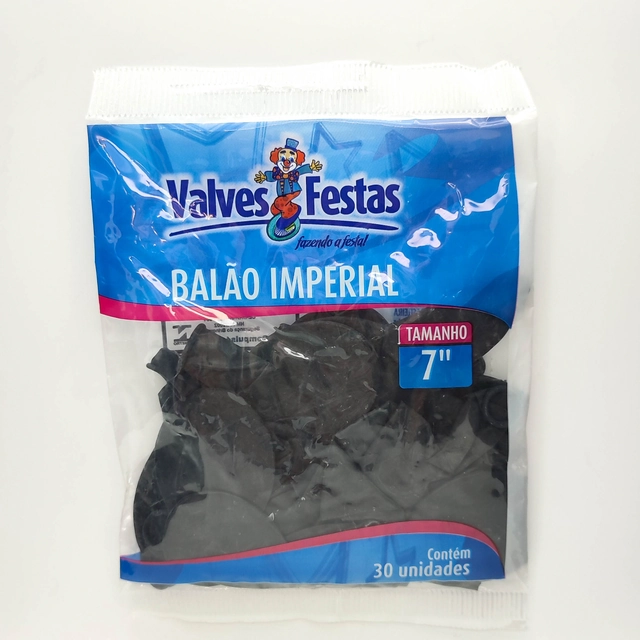 Balão Imperial Valves Festas Preto 7 Contém 30 Unidades