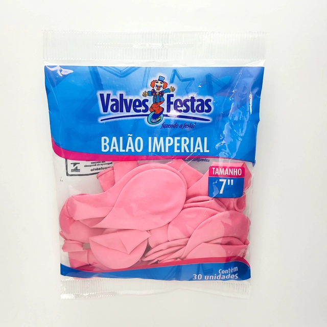 Balão Imperial Valves Festas Rosa 7 Contém 30 Unidades