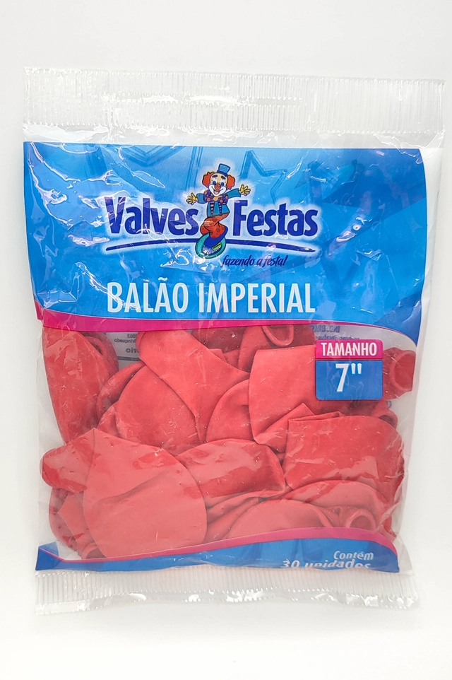 Balão Imperial Valves Festas Vermelho 7 Contém 30 Unidades