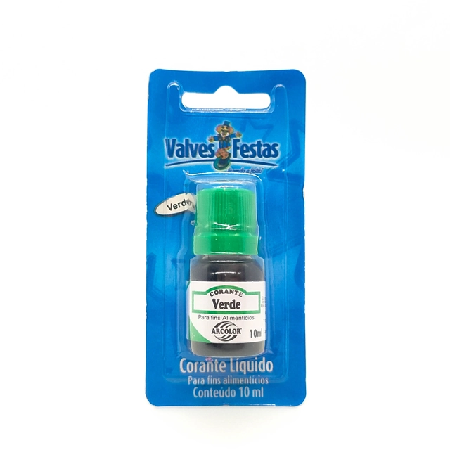 Corante Líquido Valves Festas Verde 10ml