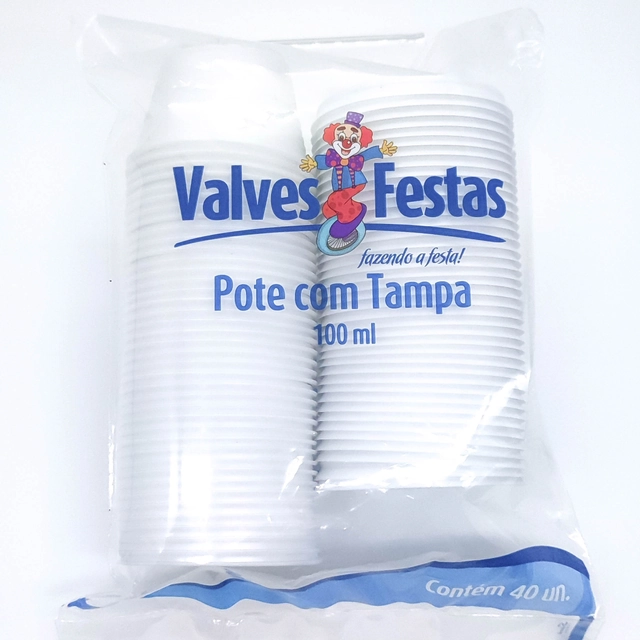 Pote Com Tampa Valves Festas 100mlx40u