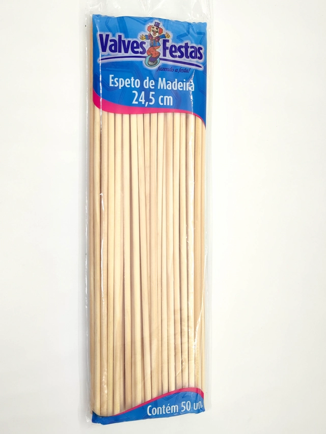 Espeto De Madeira Valves Festas 24,5cmx50u
